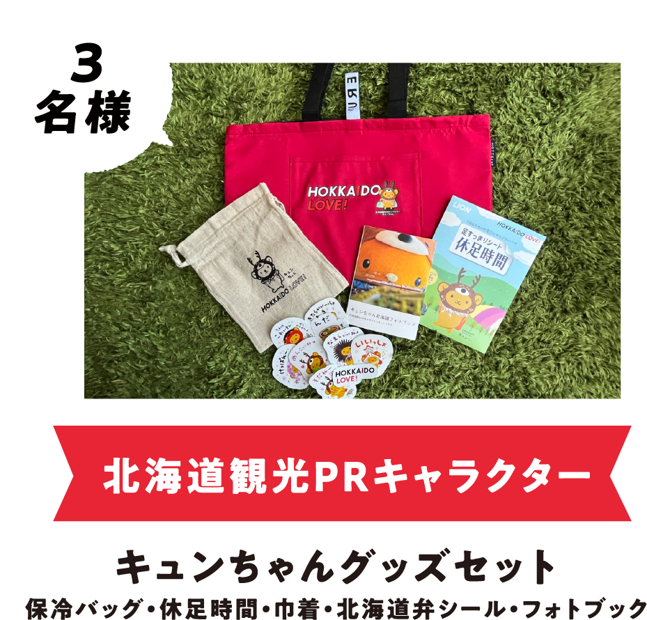 北海道観光PRキャラクター キュンちゃんグッズ✕5名様