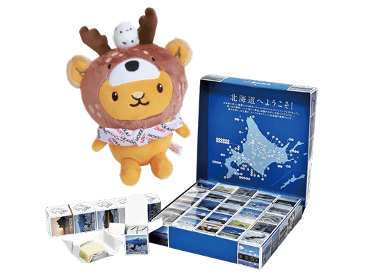 キュンちゃんぬいぐるみ &北海道百景サイコロキャラメル25箱入り
