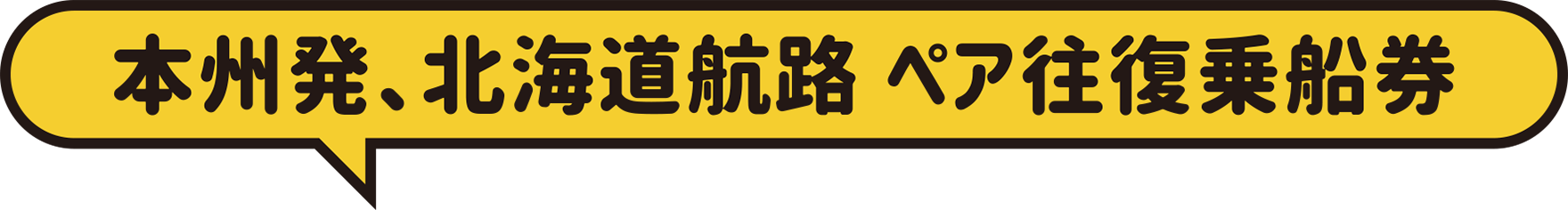 本州発、北海道航路 ペア往復乗船券