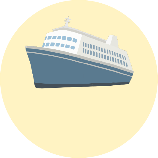 フェリーでお越しの方