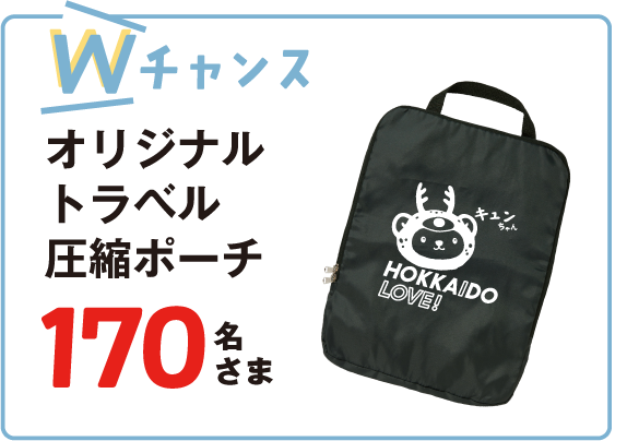 Wチャンス オリジナルトラベル圧縮ポーチ 170名さま