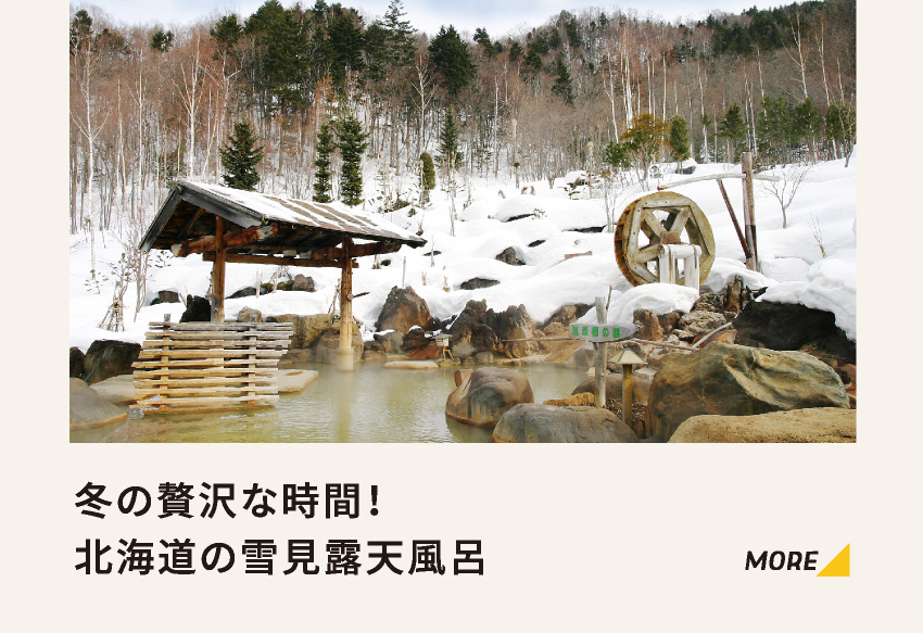 冬の贅沢な時間！北海道の雪見露天風呂 MORE