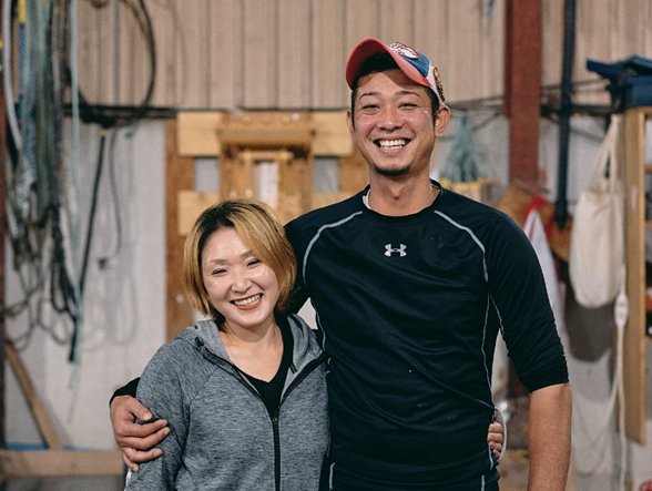 Hayashi Tsuyonori, a real man of the sea, seen pictured here together with his loving wife.