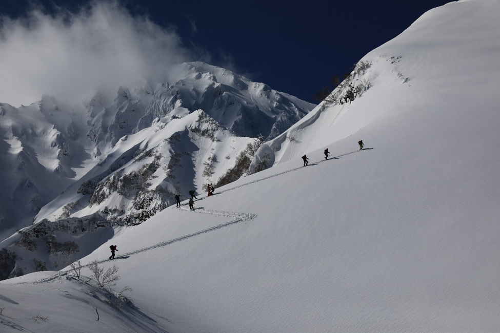 While there are extremely steep areas along the ridges that excite seasoned veterans, the mellow areas below the tree line are perfect training grounds for backcountry newcomers.