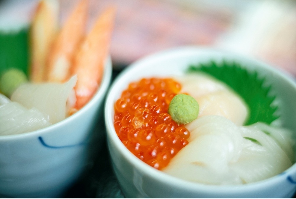 One of Hakodate's specialties. Bowl of rice topped with sashimi