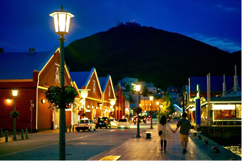 Romantic Kanemori Warehouse at night