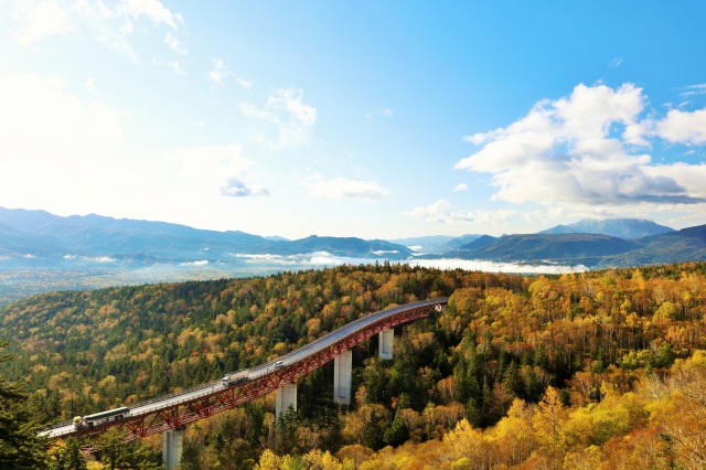 [Eastern Hokkaido] Red foliage at Mikuni Pass (Kamishihoro Town)