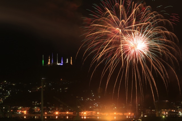 무로란 항구 축제 납량 불꽃놀이