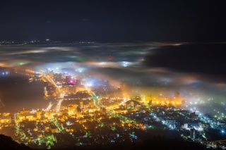 在函馆山欣赏夜景